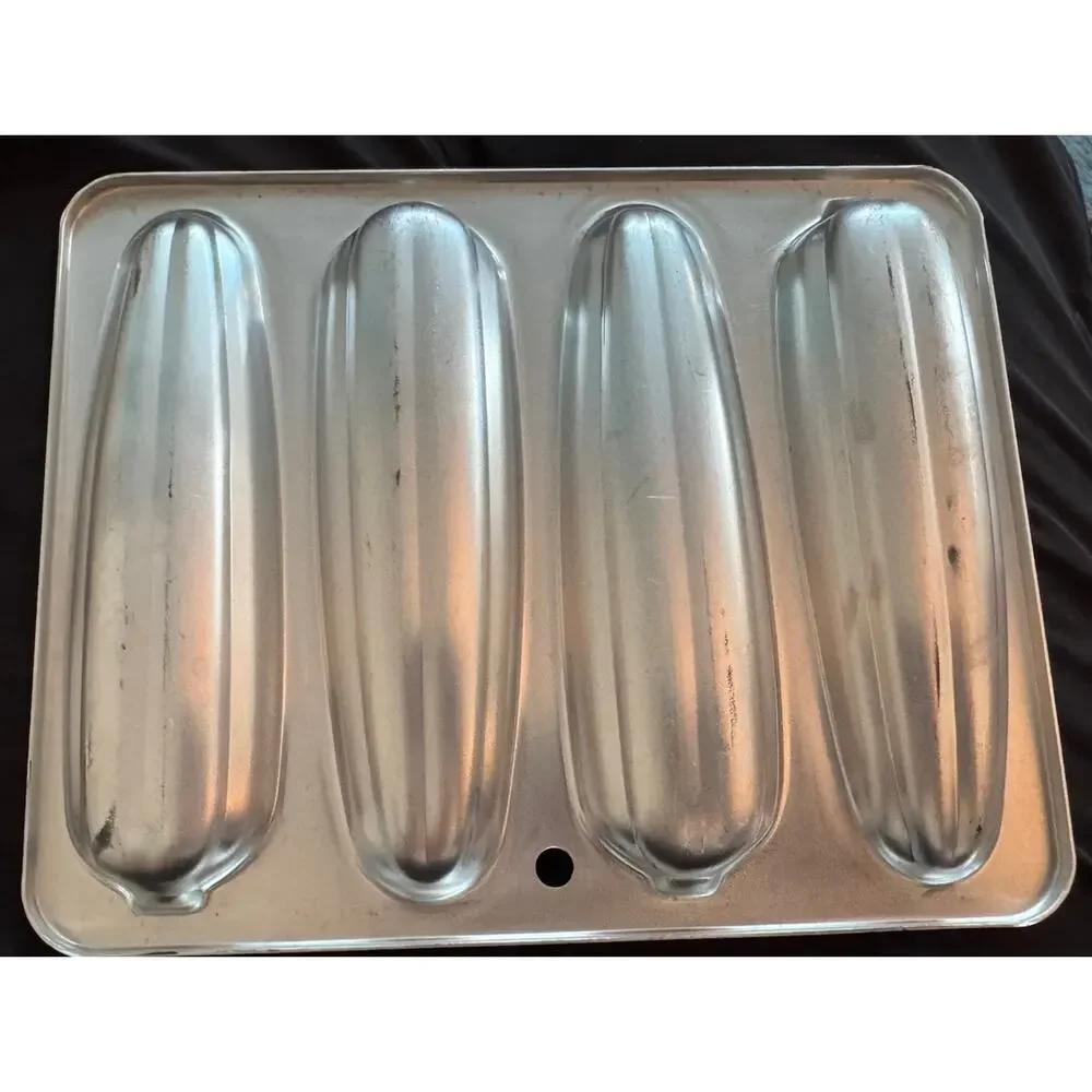 vintage aluminum corn cob husk muffin corn bread mold retro decor kitchen baking